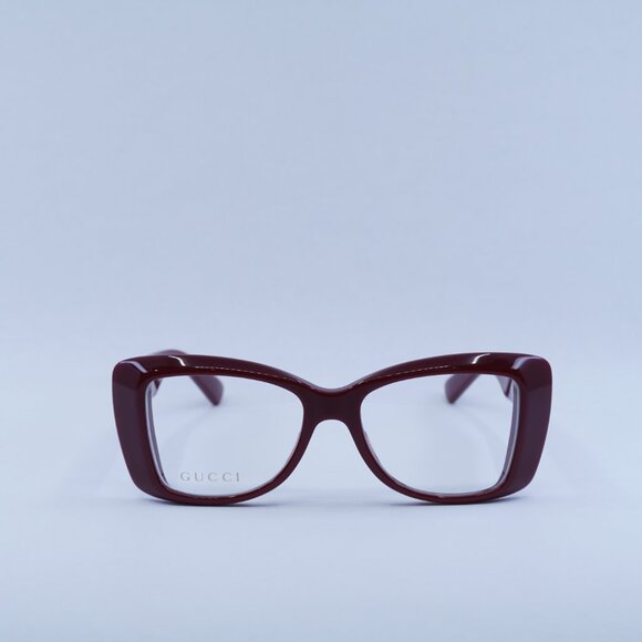🕶️ New Gucci GG1697O 004 Eyeglasses - Shiny Burgundy Frame - Picture 2 of 10